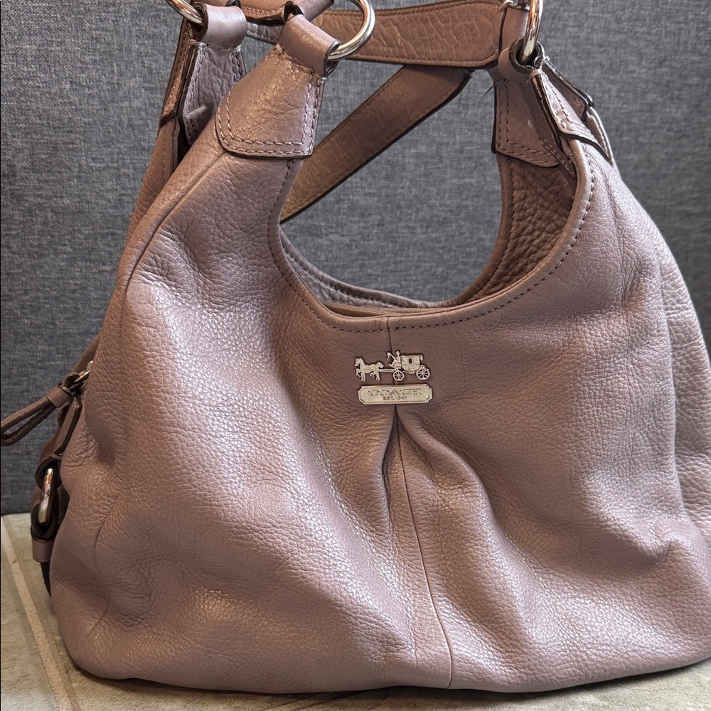 Coach Purple/Gray Leather Shoulder Bag
